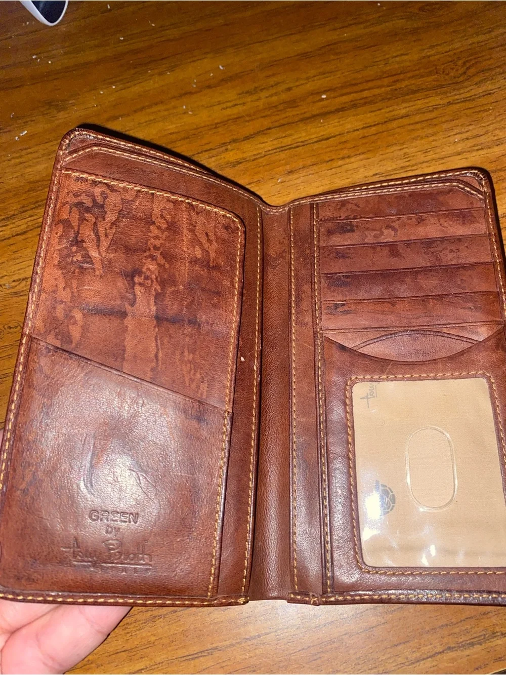 Men's Brown Leather Bifold Wallet -